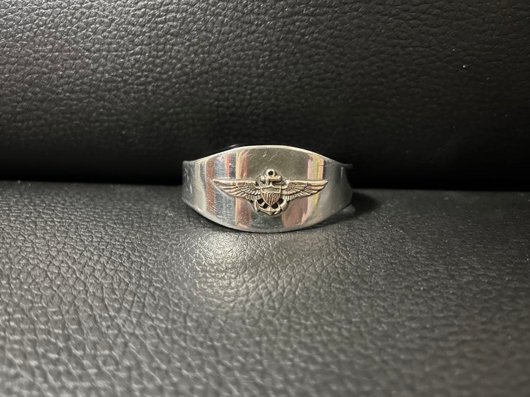 40's US.NAVY アビエーターウイング シルバーバングル 金メッキ