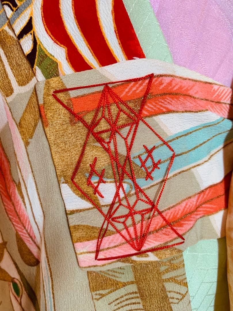 七五三　アンティーク　3歳の女の子の振り袖コーディネート　フルセット