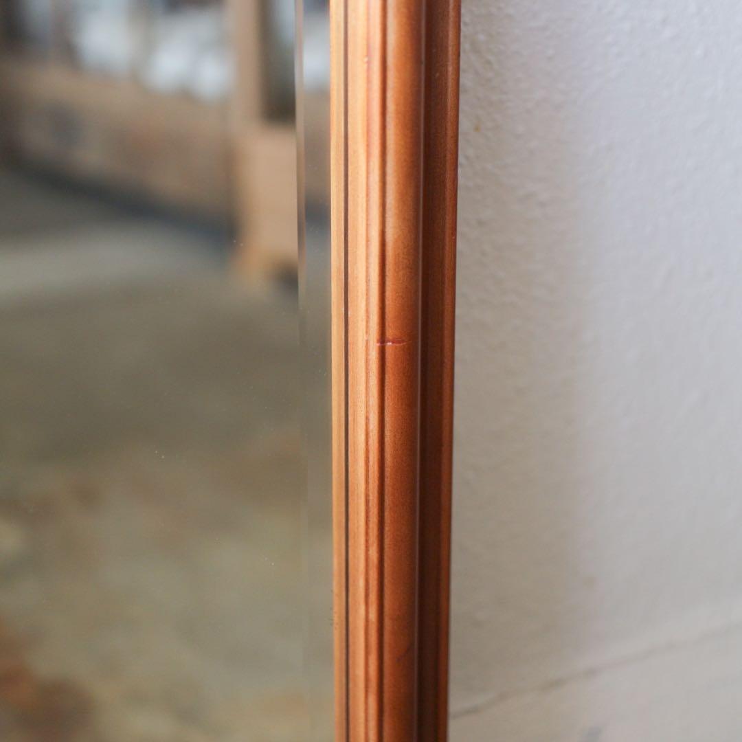 【送料込み】木製フレーム 全身姿見 スタンドミラー 面取り加工 44×151cm