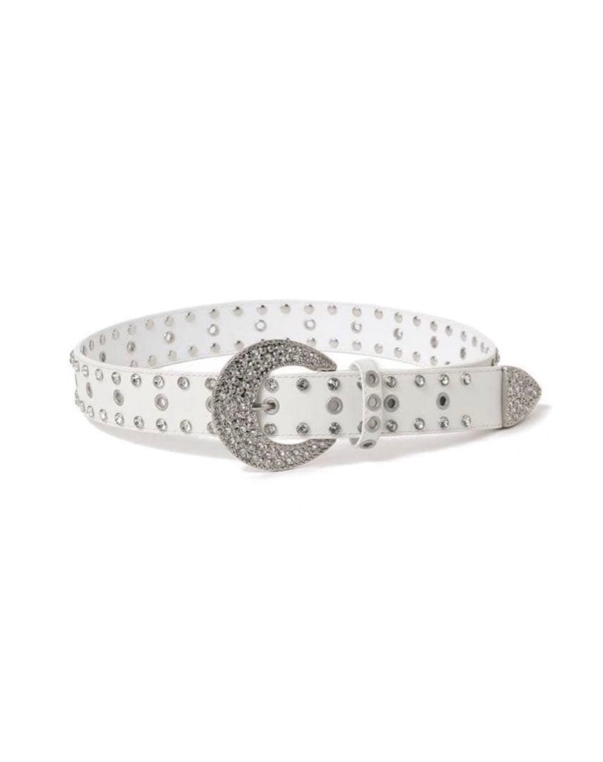 小物 FUTURE ARCHIVE RHINESTONE BELT White