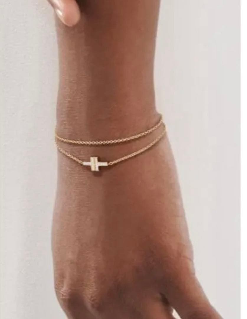 雪*様 未使用品☆ティファニー☆ダイヤK18☆T Two ダブルチェーンブレスレ