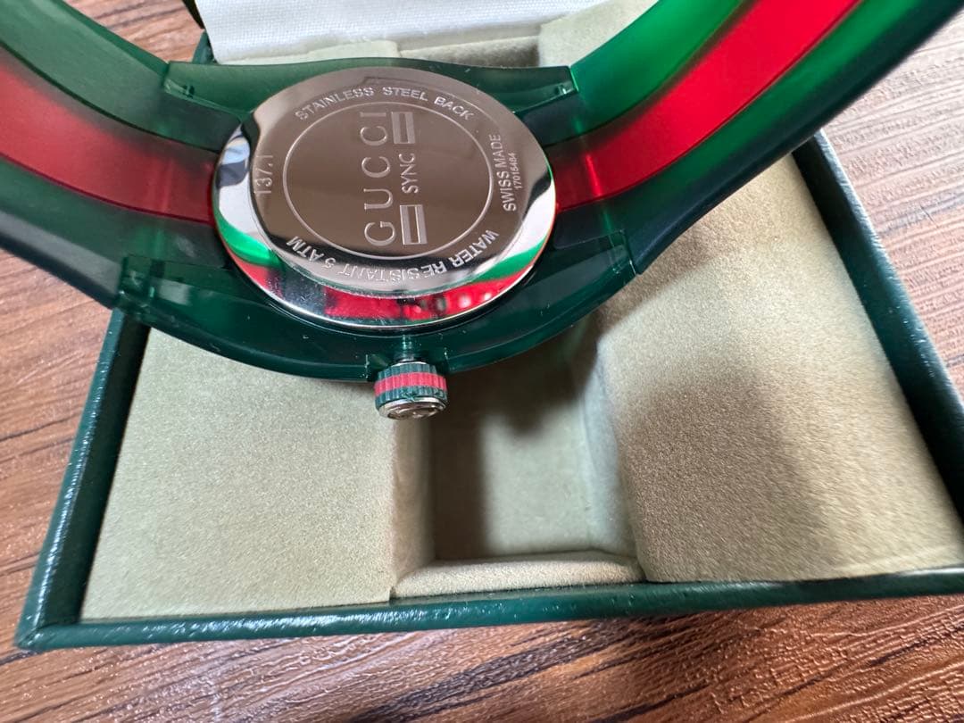 ⭐️大安売りGUCCI グリーン レッド ラバーベルト 時計