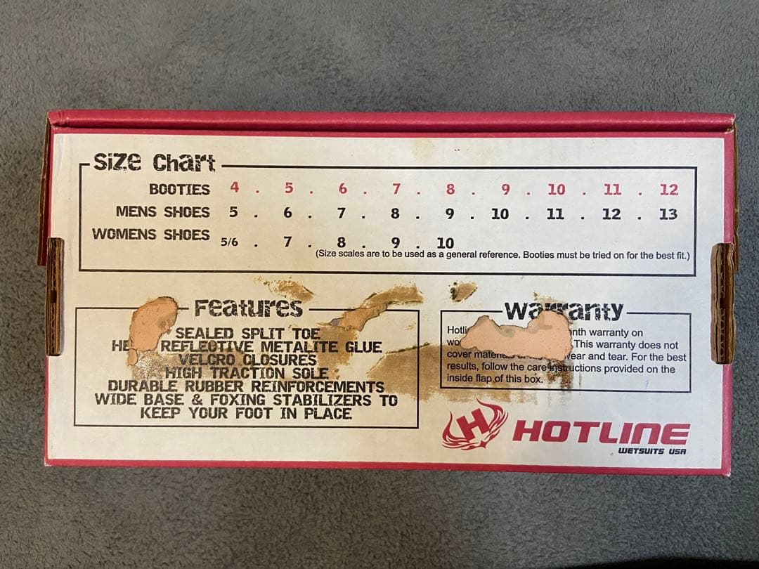 【値引】HOTLINE ウェットスーツ ブーツ付 4/3mm
