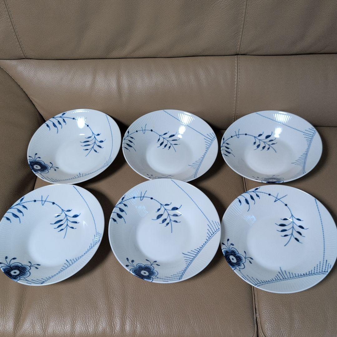 ロイヤルコペンハーゲン ブルーフルーテッド メガ ディープ 24cm×　６枚