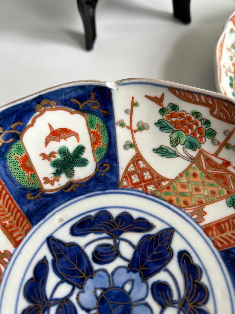 古伊万里 骨董 明治期 伊万里焼　花鳥文 皿　5枚セット