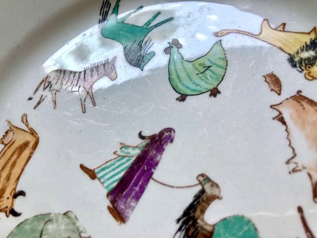 ARABIA Made in Finland アンティーク動物イラストの陶器皿