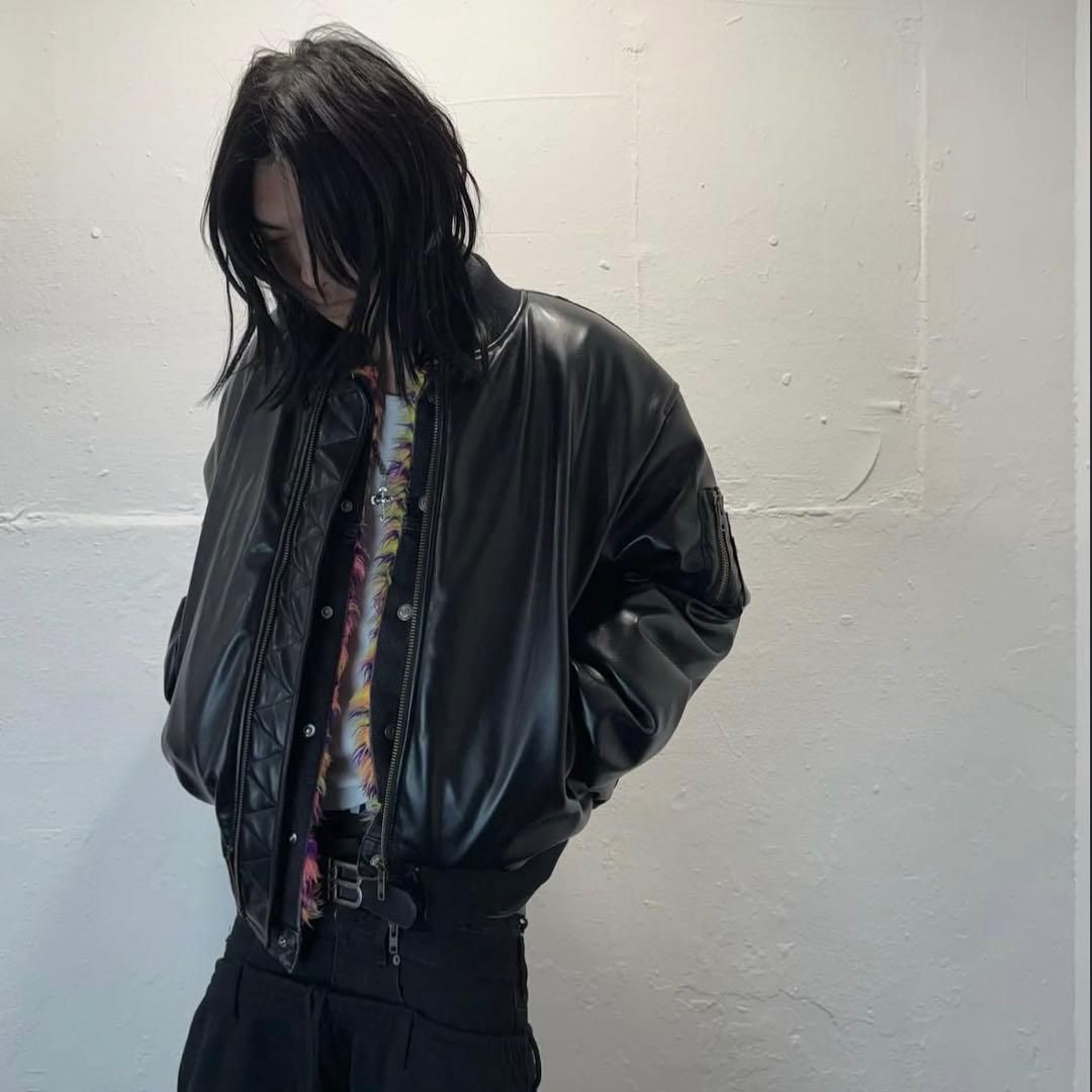 ジャケット・アウター emostanceclub leather bomber jacket