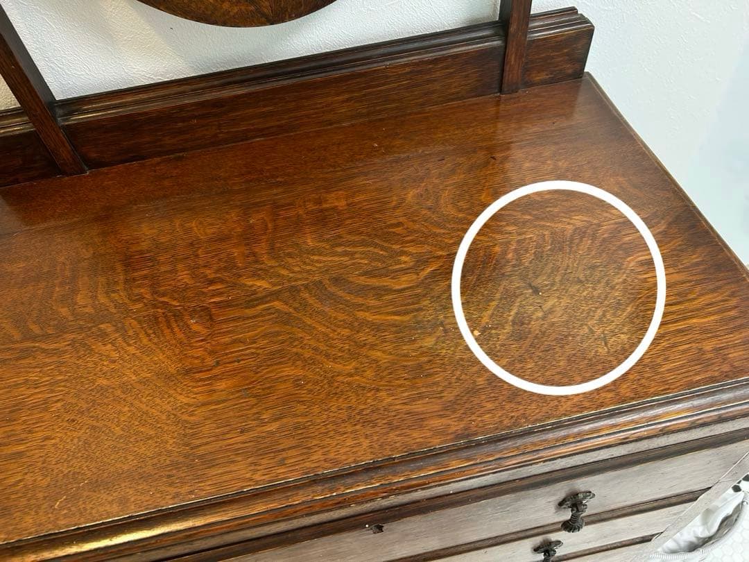 K＊イギリスアンティーク＊ミラー付ドレッサー/チェスト英国オーク材