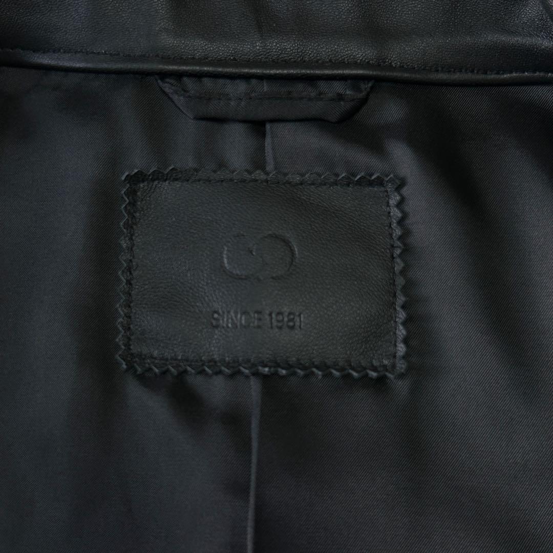 新品 未使用 25AWコムサメン ラムレザー シングルライダースジャケットM 黒