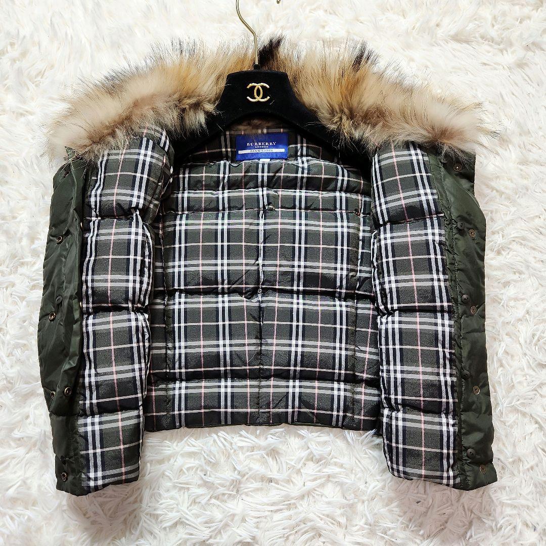 美品✨BURBERRY ダウンベスト ラクーンファー ノバチェック カーキ 38