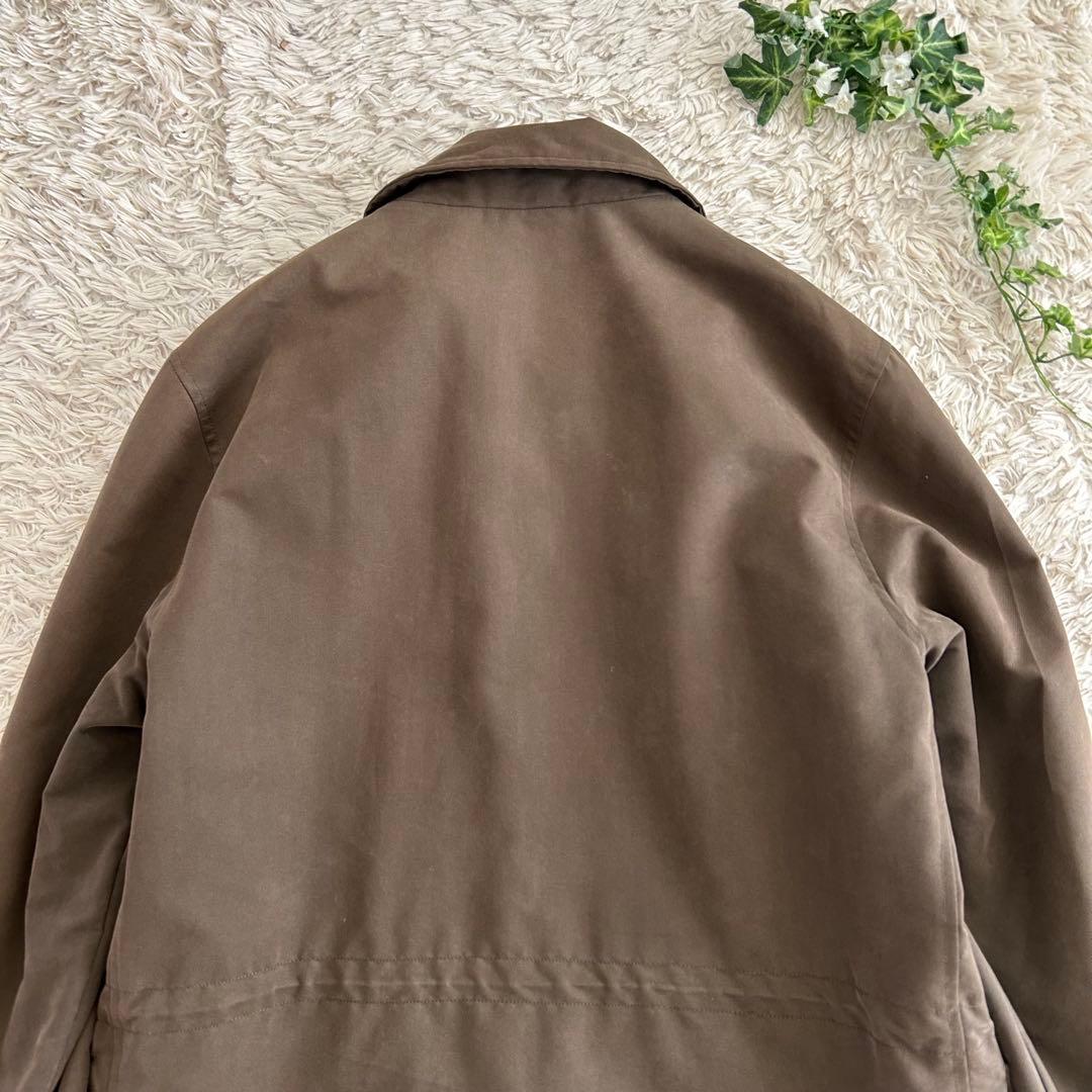 モンクレール　裏地ボア　茶タグ　ステンカラーコート　ロゴボタン