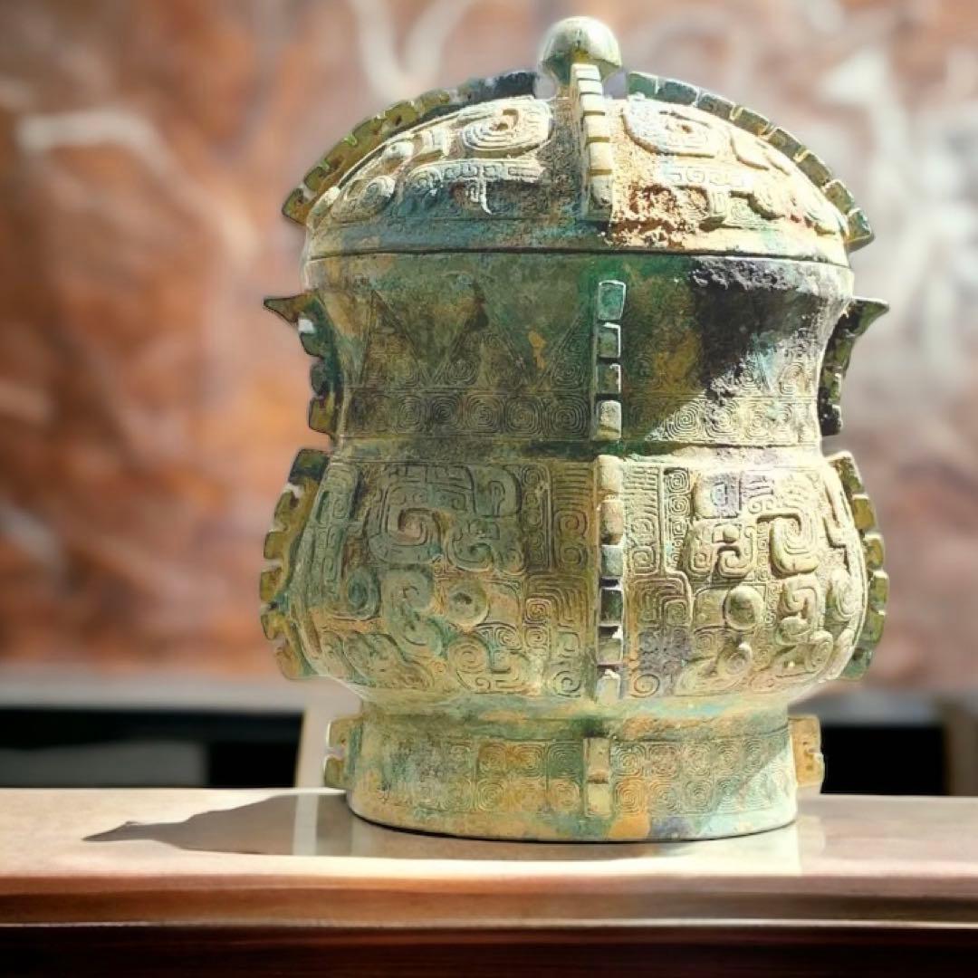 召卣　青銅器　鳳象文尊　古美術　中国骨董　アンティーク　饕餮文　酒器