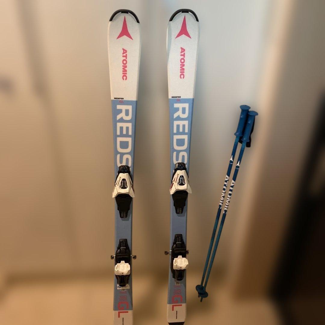 アトミック　スキー板　ジュニア　130センチ　ポール95センチ　Redster