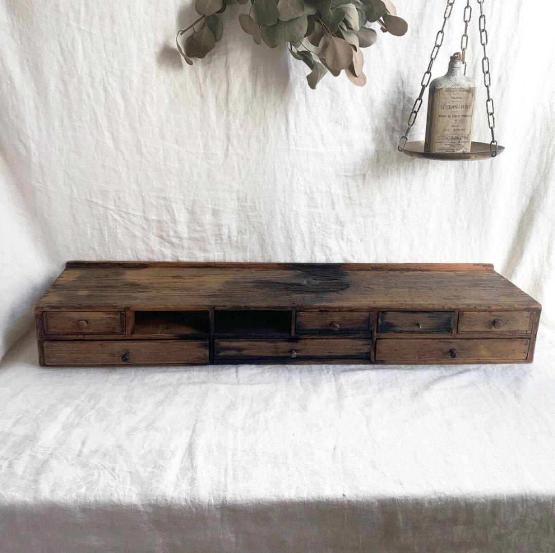 青燕 19世紀後期 時計職人の小引き出し 古道具 ドロワー アンティーク