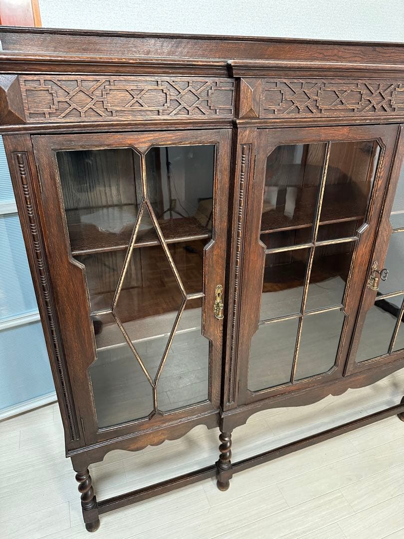 英国 イギリス アンティーク ブックケース ツイストレッグ 管理No.i0※