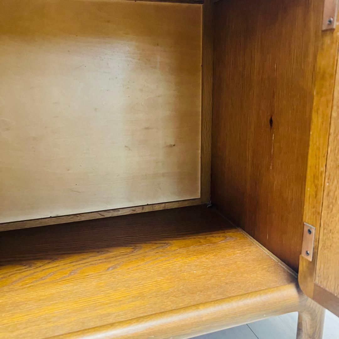 【良品】曙工芸製作所 キャビネット オーク材 リビング収納