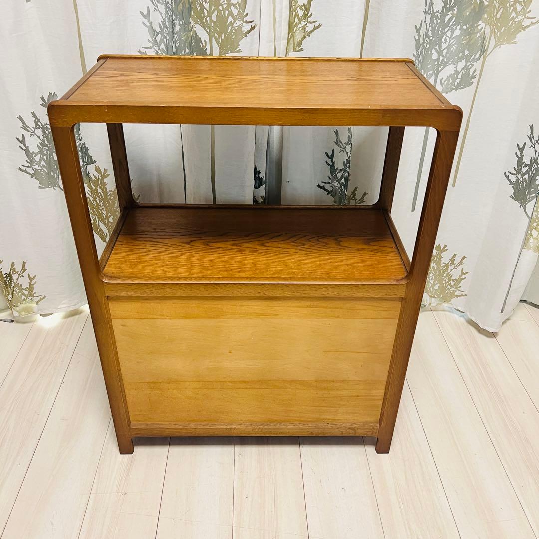 【良品】曙工芸製作所 キャビネット オーク材 リビング収納