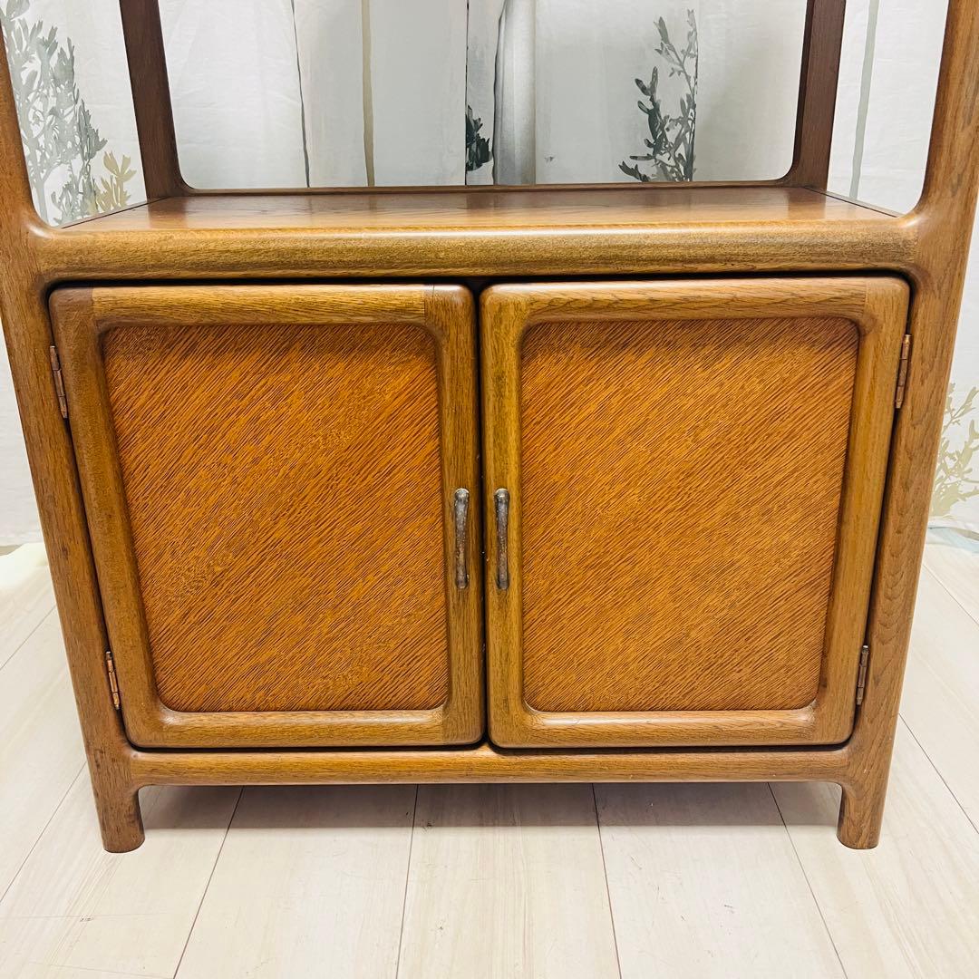 【良品】曙工芸製作所 キャビネット オーク材 リビング収納