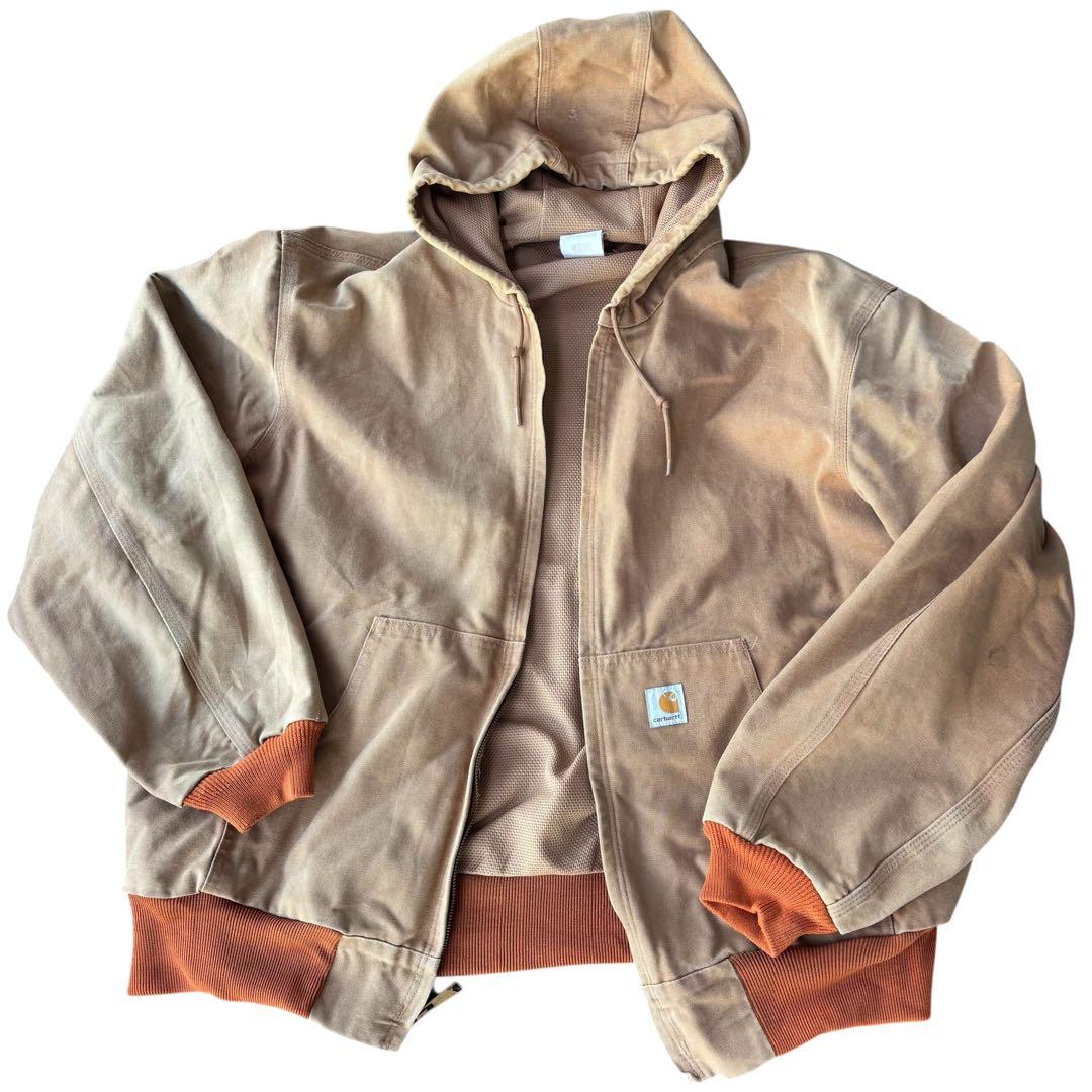 90s Carhartt アクティブジャケット オレンジリブ 希少 USA製