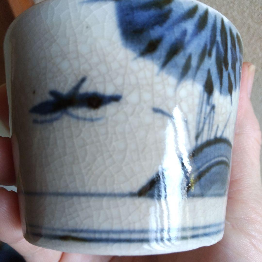 アジサイ (？) の図 蕎麦猪口 蕎麦ちょこ そば猪口 ４客 ①