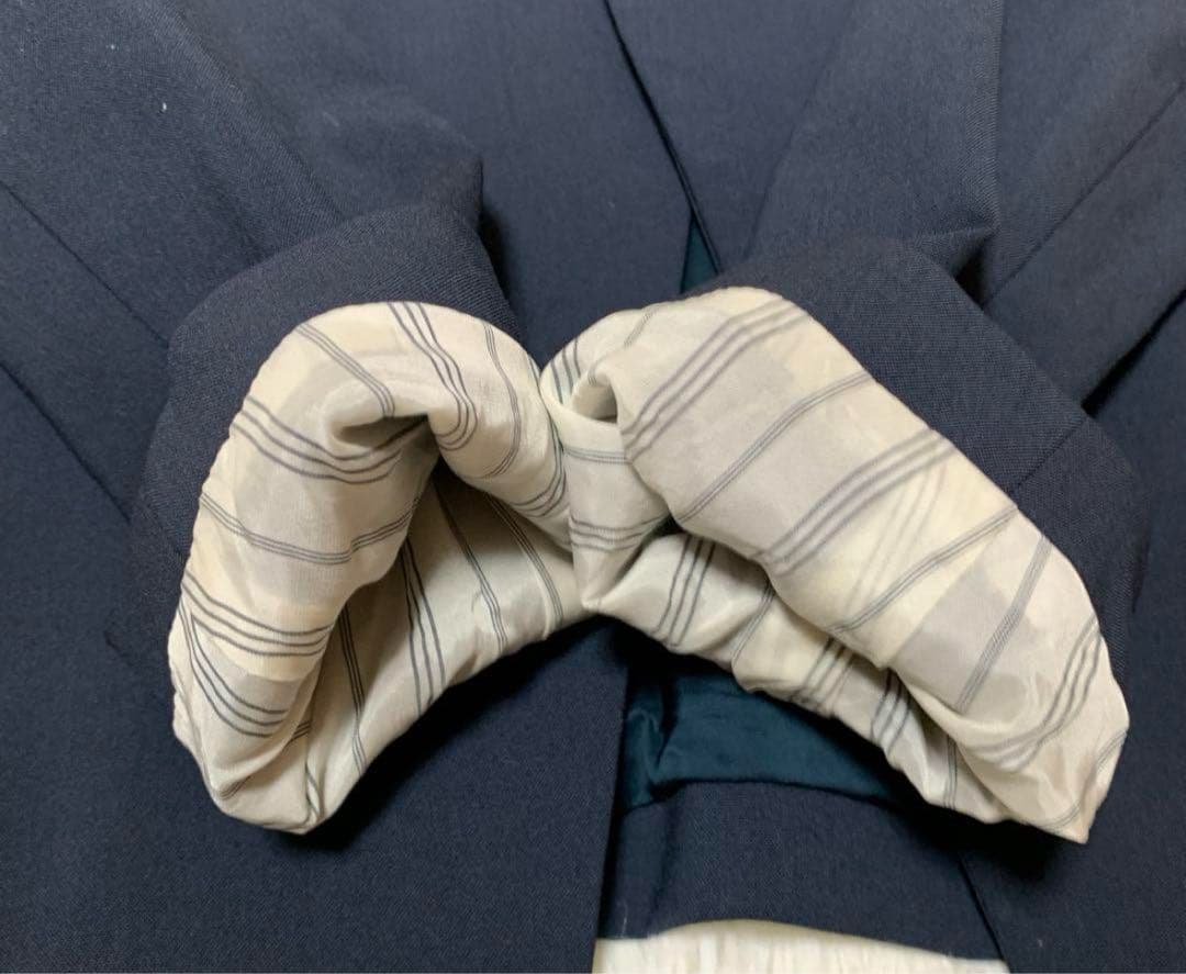 【美品】セオリー　ネイビー　0 ノーカラー　パンツスーツ　LANAI