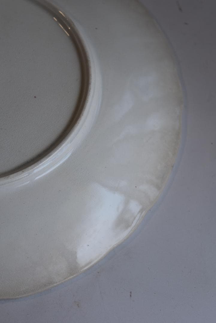 2枚組バドンヴィレー　花レリーフいっぱい　さくらんぼうの皿　フランスアンティーク