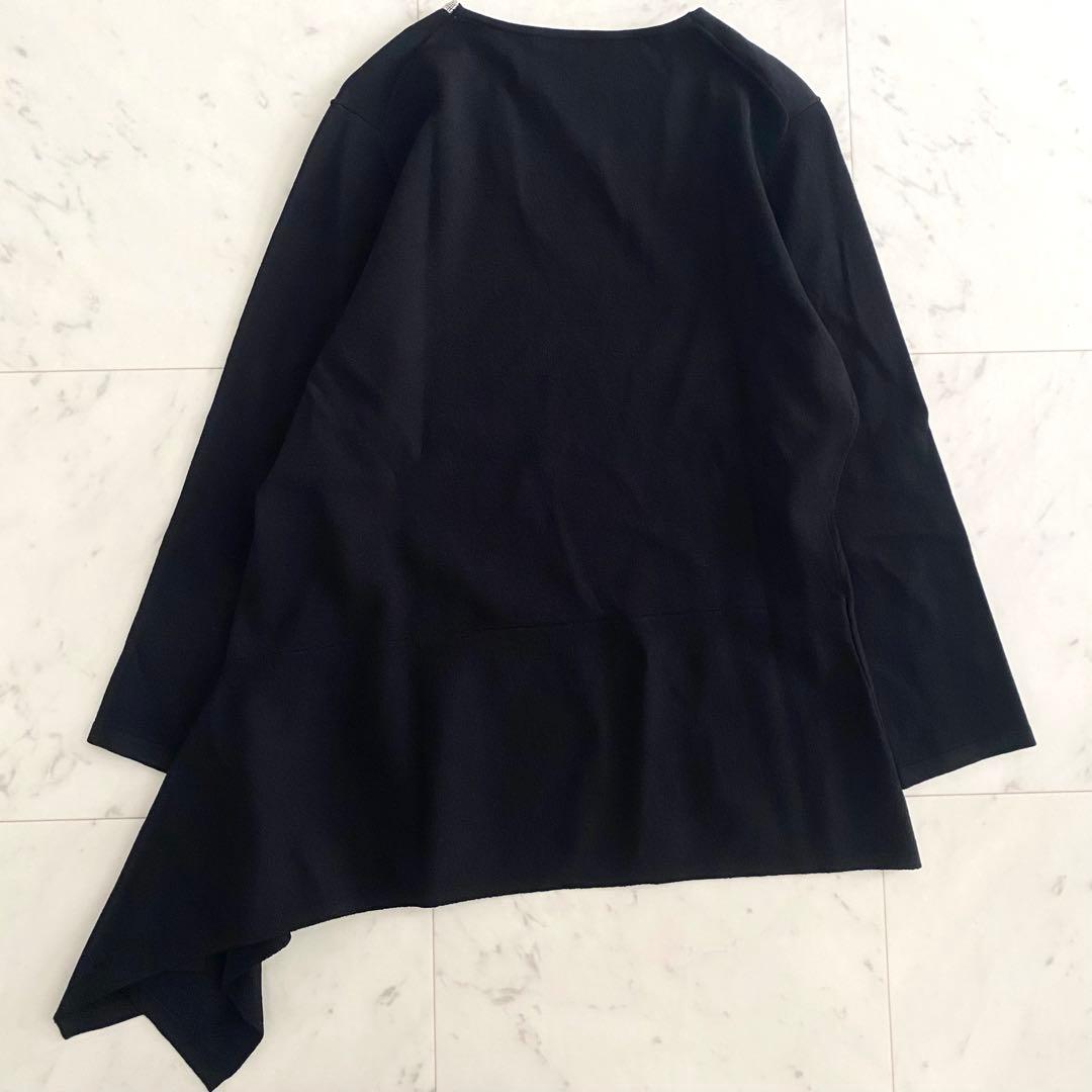 極美品 モラビトプルミエ ボールチェーンデザイン アシンメトリーレーヨンニット