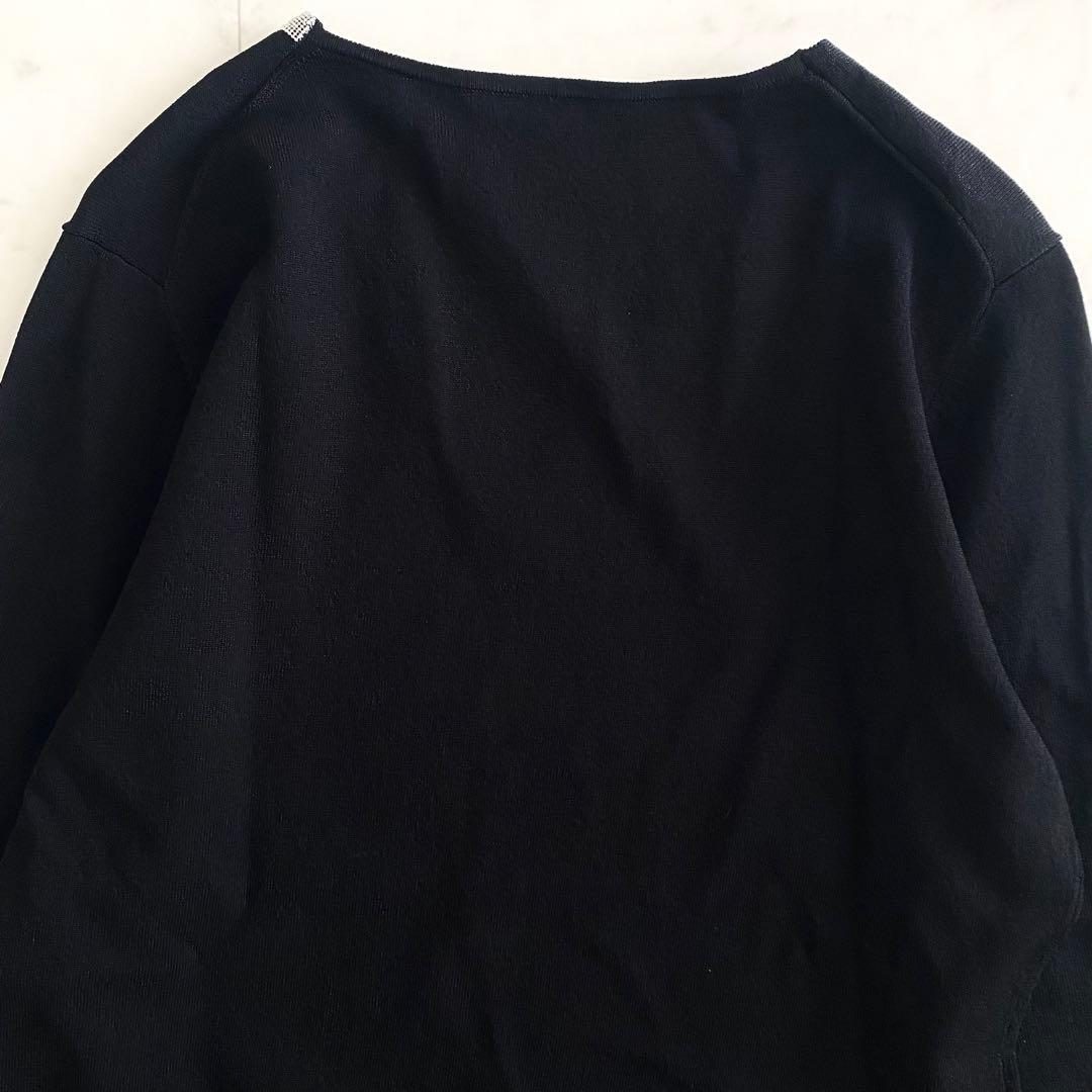 極美品 モラビトプルミエ ボールチェーンデザイン アシンメトリーレーヨンニット