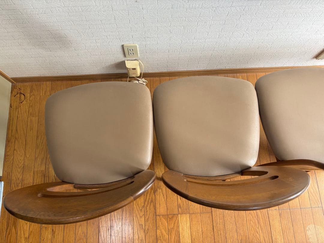 【引取限定】浜本工芸ダークブラウン木製ダイニングテーブルセット