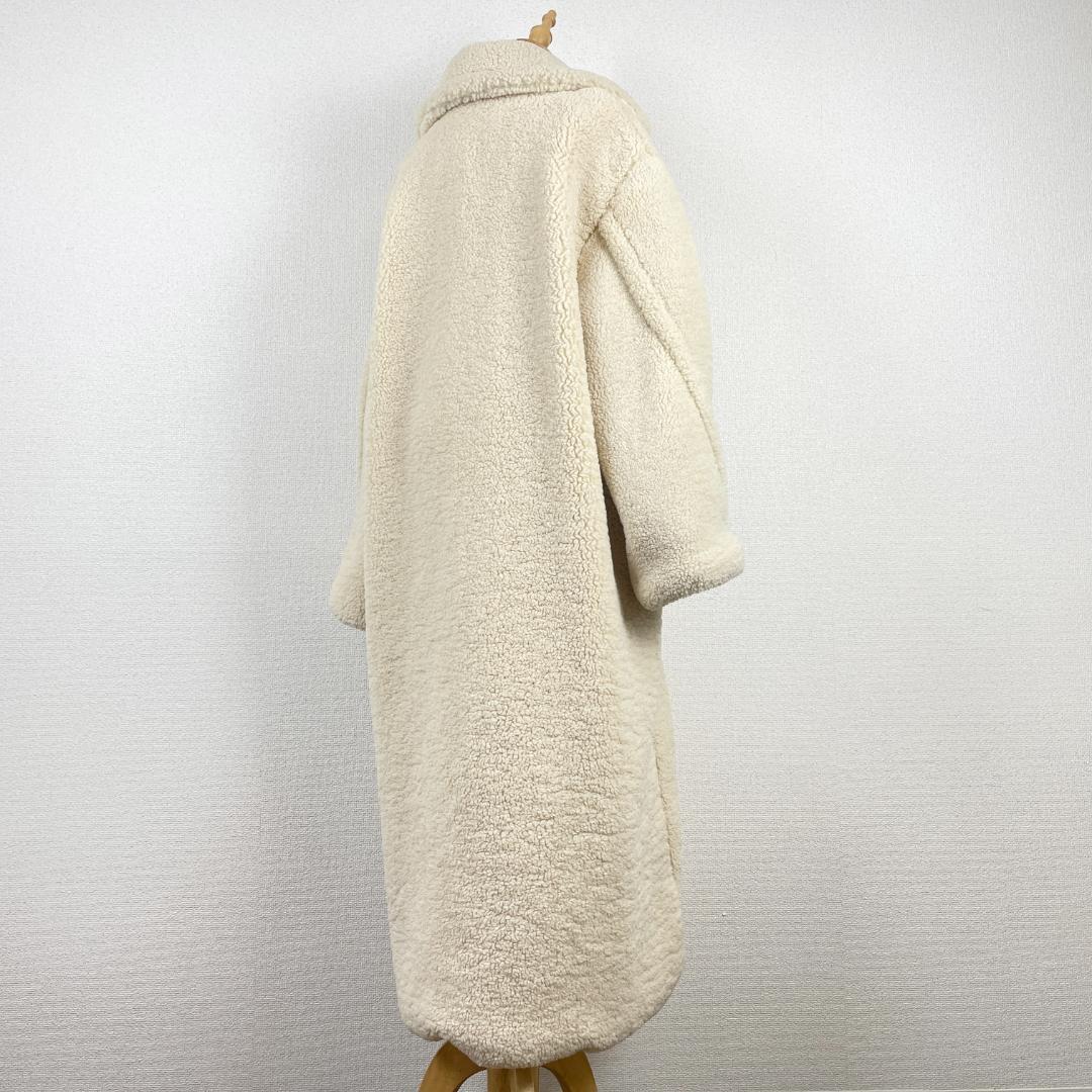 /mm様ZARAアイボリー ボア ロングコート テディベア