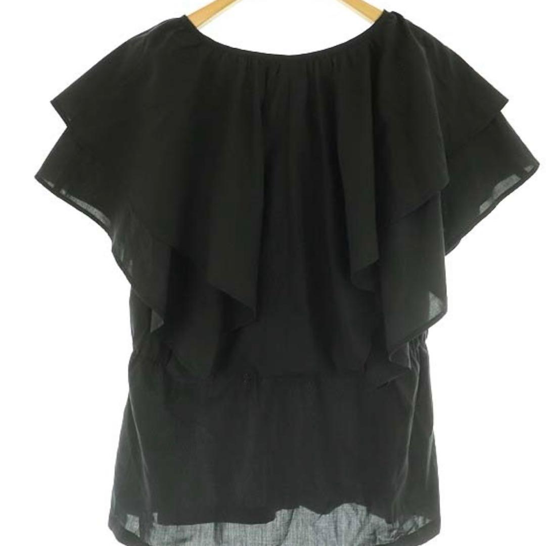 美品　ガリャルダガランテ　フリルブラウス　半袖　ブラック　フリーサイズ