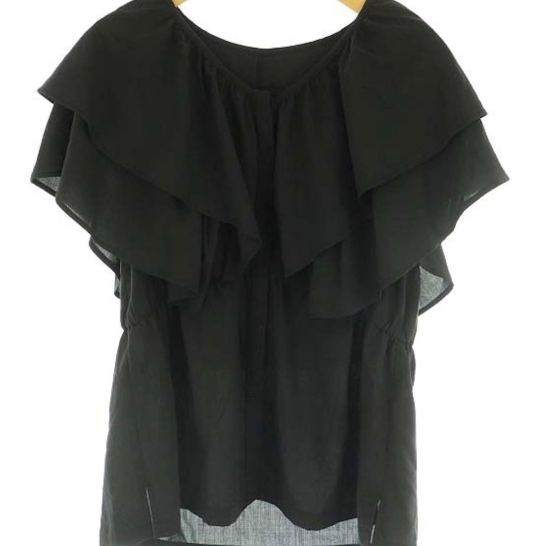 美品　ガリャルダガランテ　フリルブラウス　半袖　ブラック　フリーサイズ