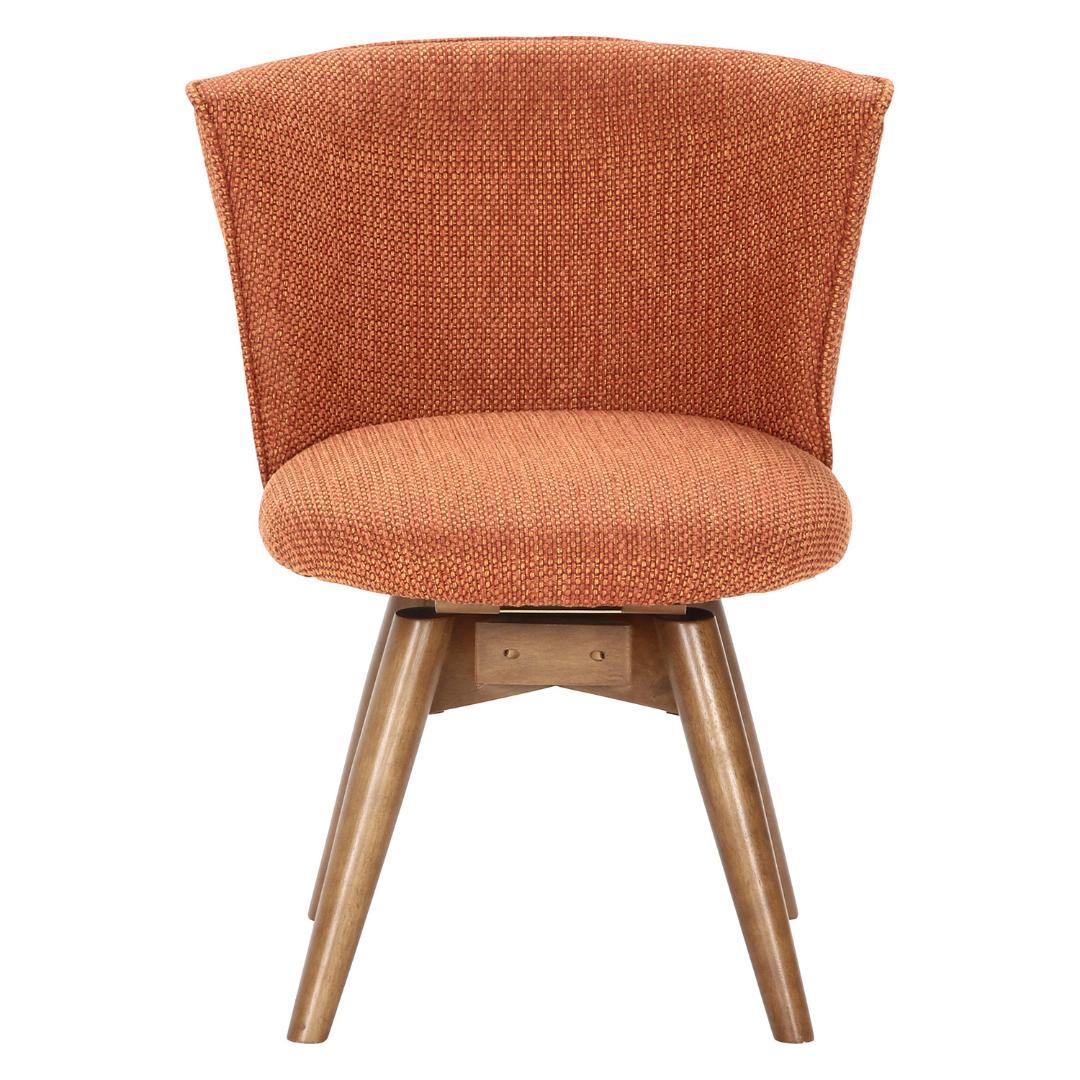 360度回転式チェア コンパクトサイズ 座面高40cm オレンジ