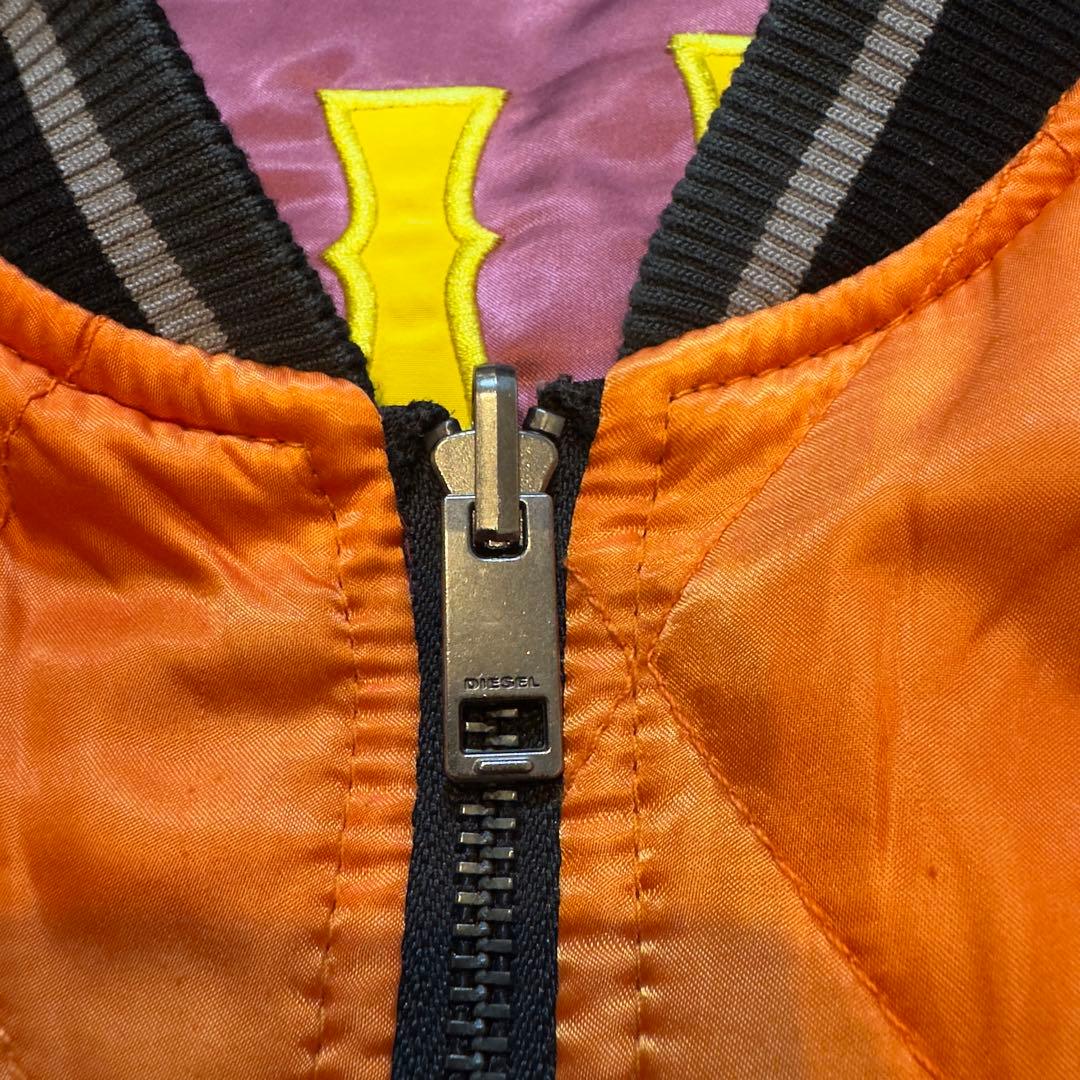 【ディーゼル】Sサイズ MA-1 刺繍デザイン ディーゼル バーガンディ