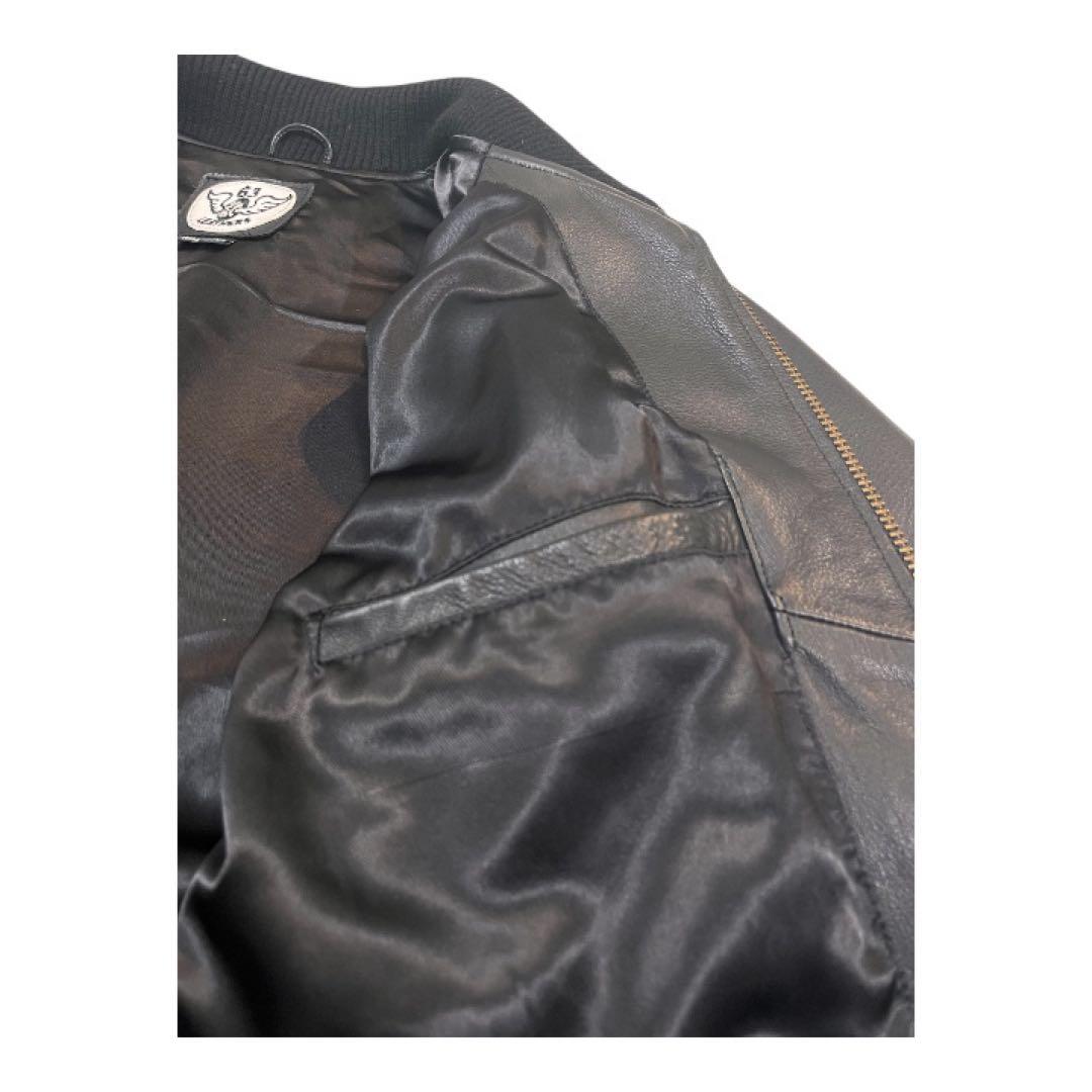 63Leathers 牛革 レザージャケット ブラック XXL 本革 メンズ