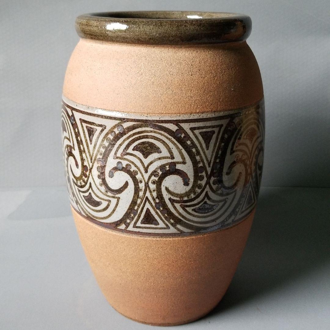 信楽焼傘立て  鉄絵壷 高さ４２cm