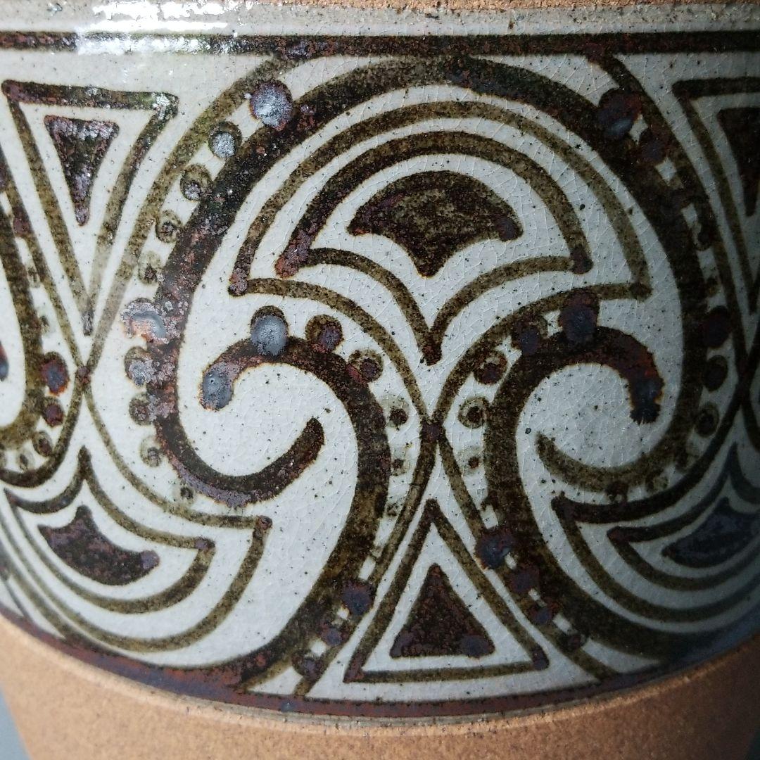 信楽焼傘立て  鉄絵壷 高さ４２cm