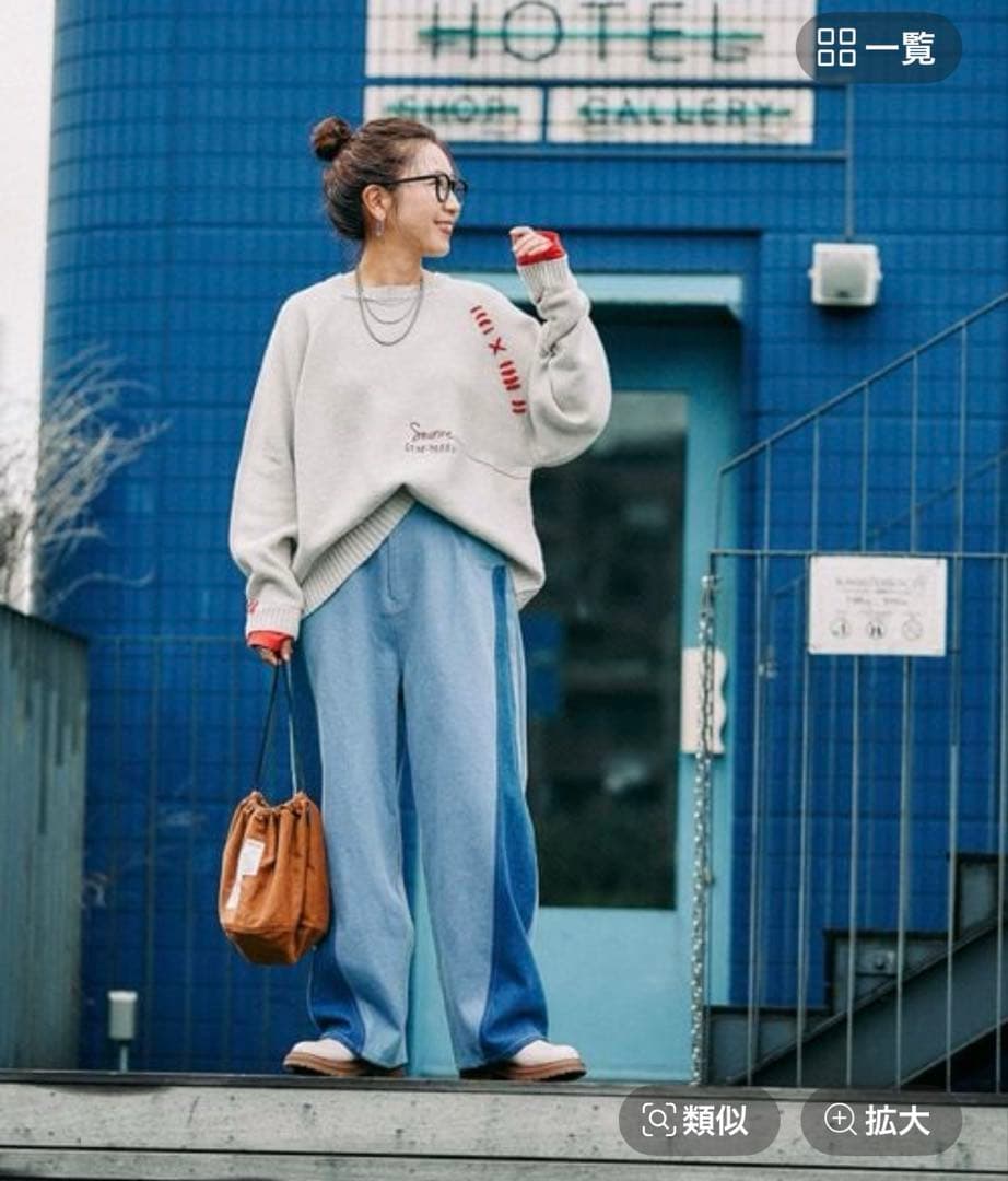 【be with M】Misayo 配色ドルプルオーバー アイボリー