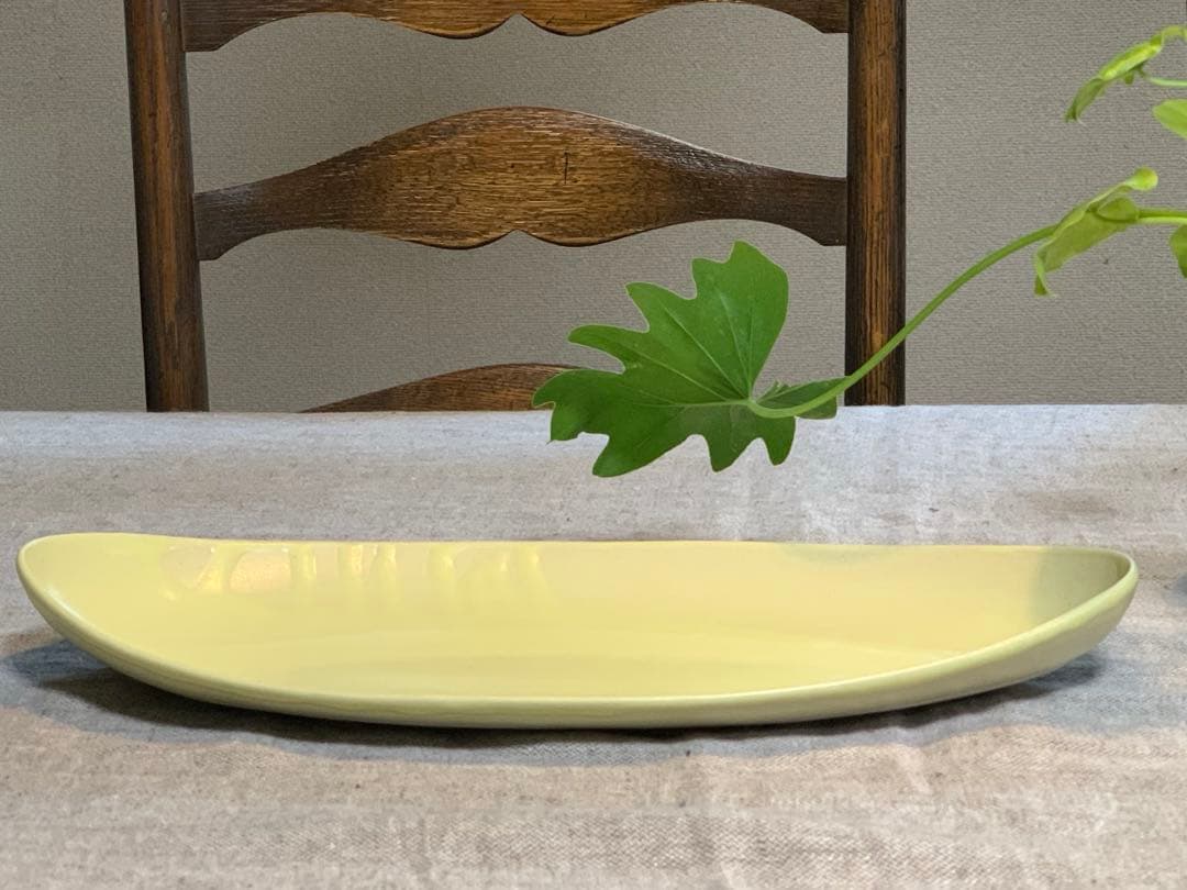 クリスチャンヌ　ペロション　ストーンウエア　　レモンイエロー　ロングオーバル型