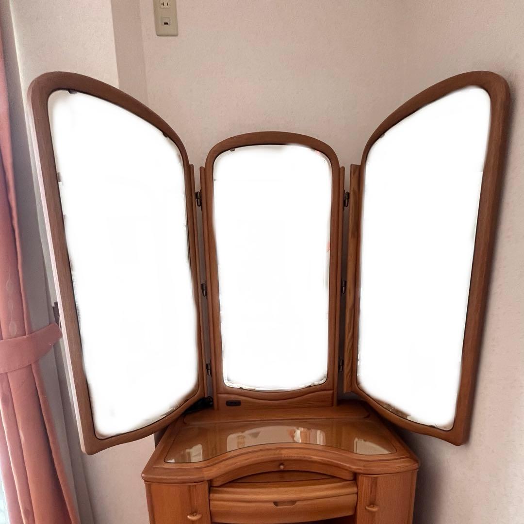 三面鏡ドレッサー　鏡台　木製　美品