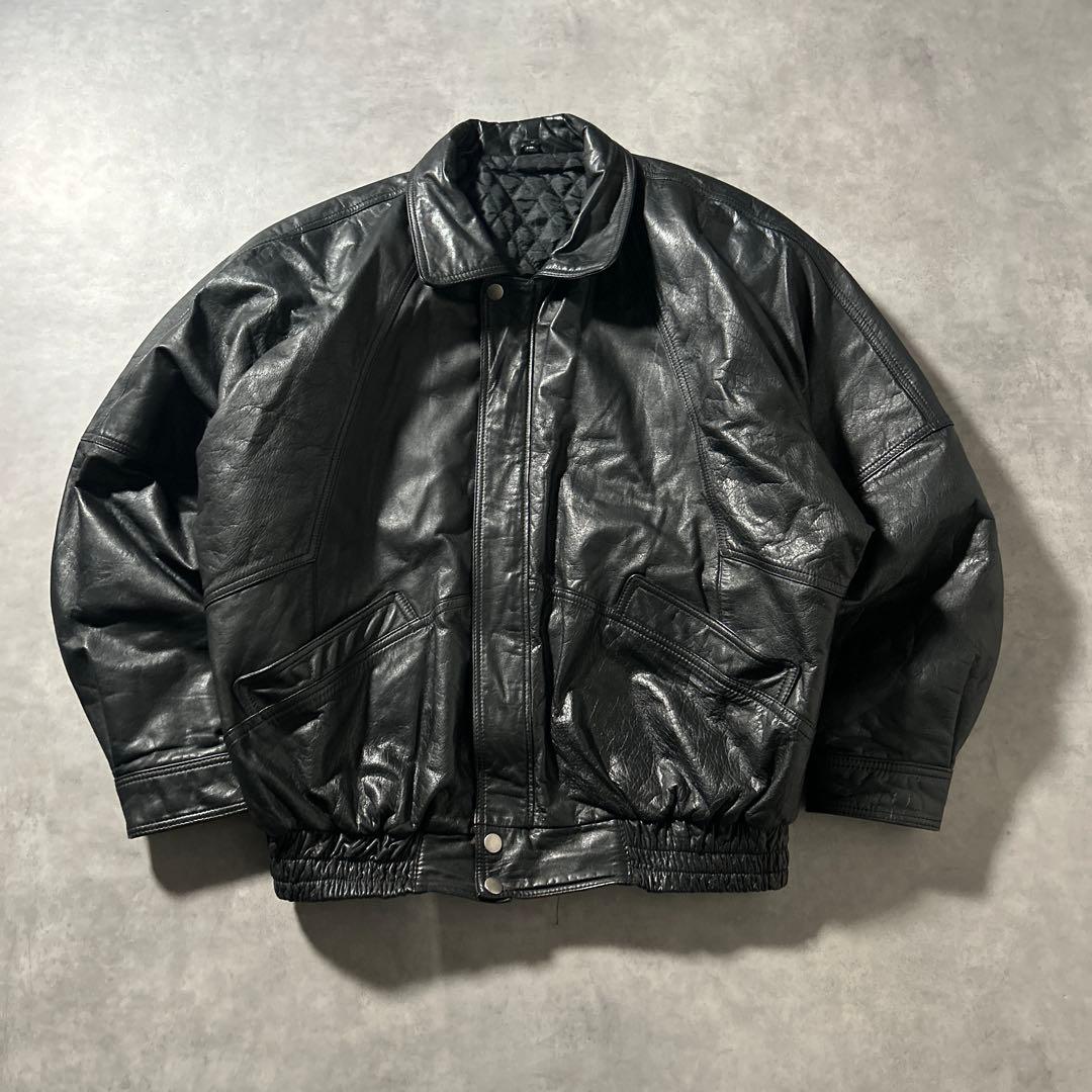 【NA】ヴィンテージ 牛革 本革 レザー ショート ブルゾン ジャケット