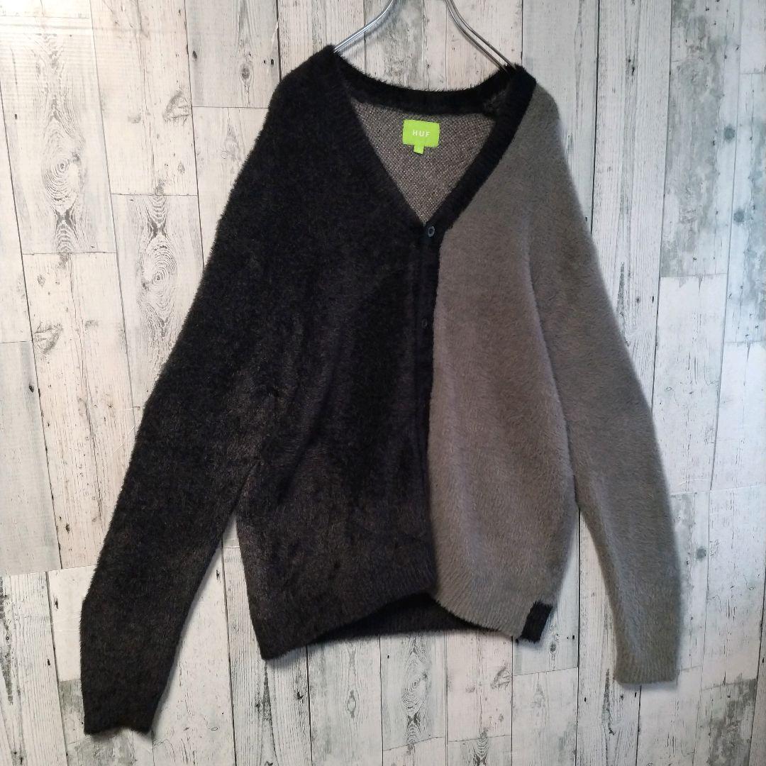 h73【人気Lサイズ】ハフ♤たばこ　ビックロゴ　カーディガン　最高デザイン