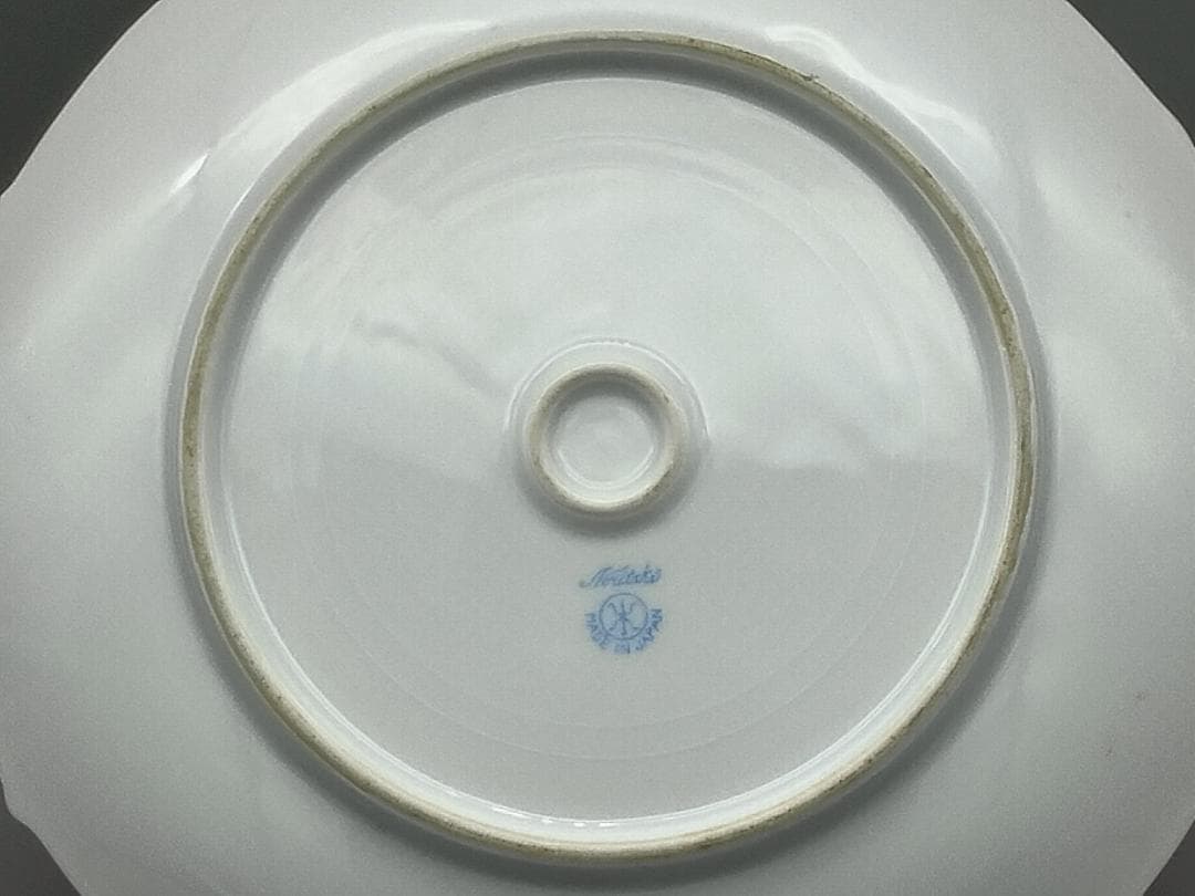 オールドノリタケ　ツリー イン ザ メドウ　金縁　ダブルハンドルケーキプレート