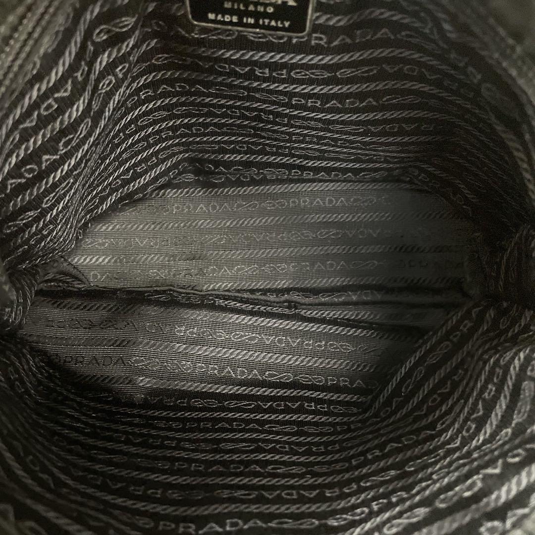 プラダ　ナイロン　三角ロゴ　レザー　トートバッグ　肩掛け　ブラック　 4539