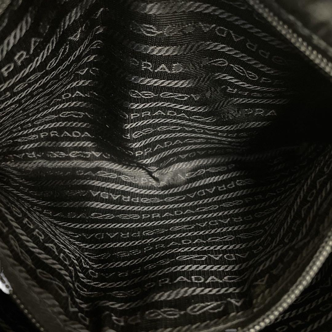 プラダ　ナイロン　三角ロゴ　レザー　トートバッグ　肩掛け　ブラック　 4539