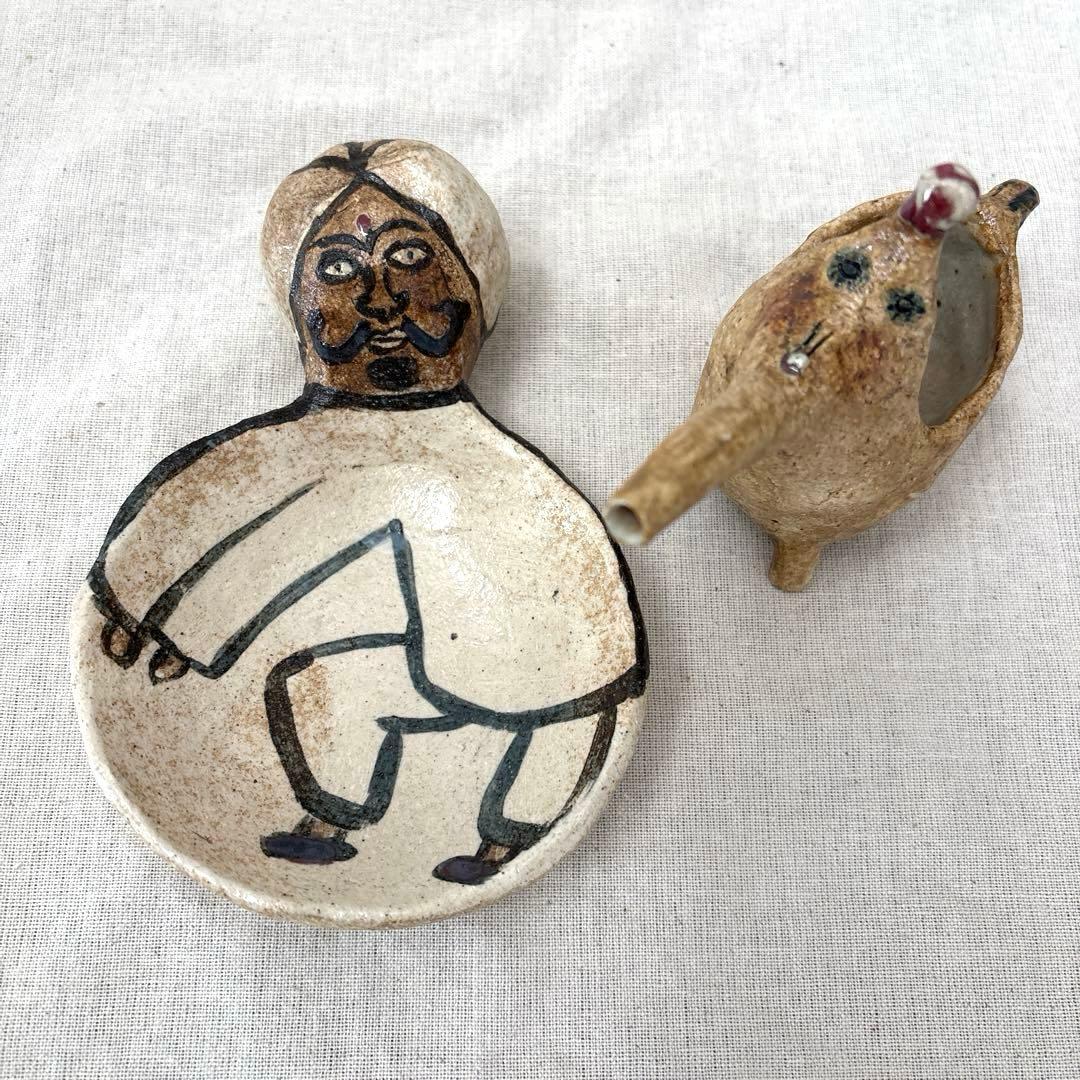 タナベヨシミ　インド人　小皿　ピッチャー　新品