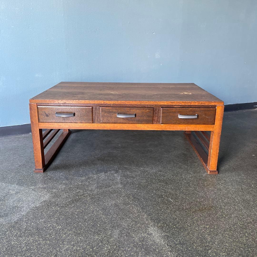 文机　昭和レトロ　古道具　アンティーク　ローテーブル　テレビ台