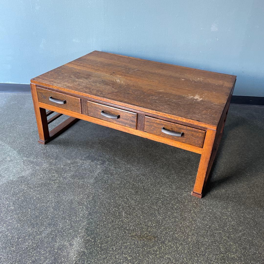 文机　昭和レトロ　古道具　アンティーク　ローテーブル　テレビ台