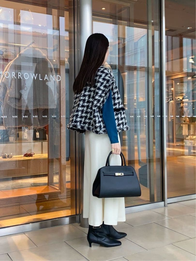 トゥモローランド Ballsey ミリングツイルフレアスカート 白 32