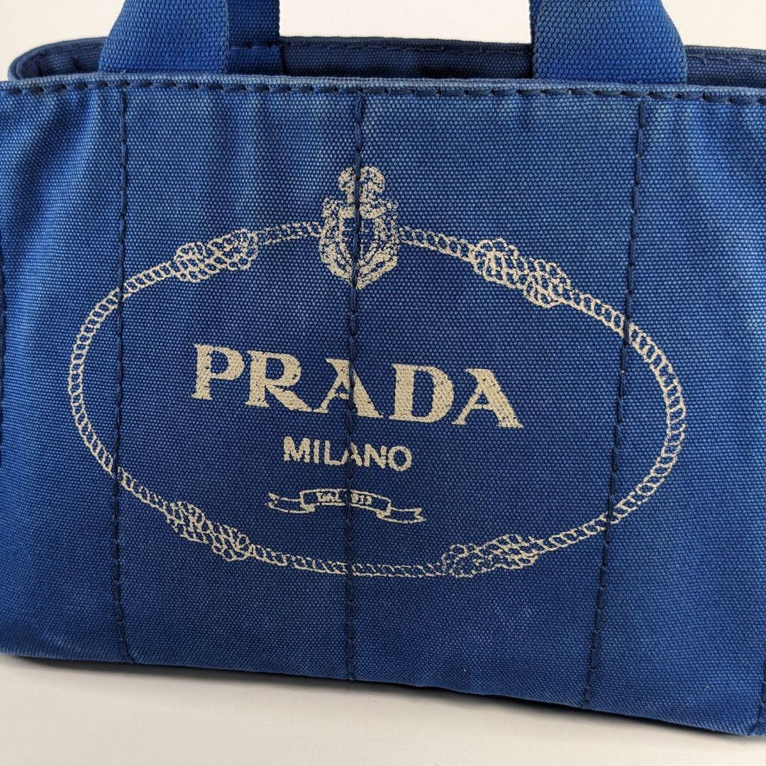 プラダ　カナパ　ハンドバッグ　トートバッグ　ジャガード　ロゴ　キャンバス